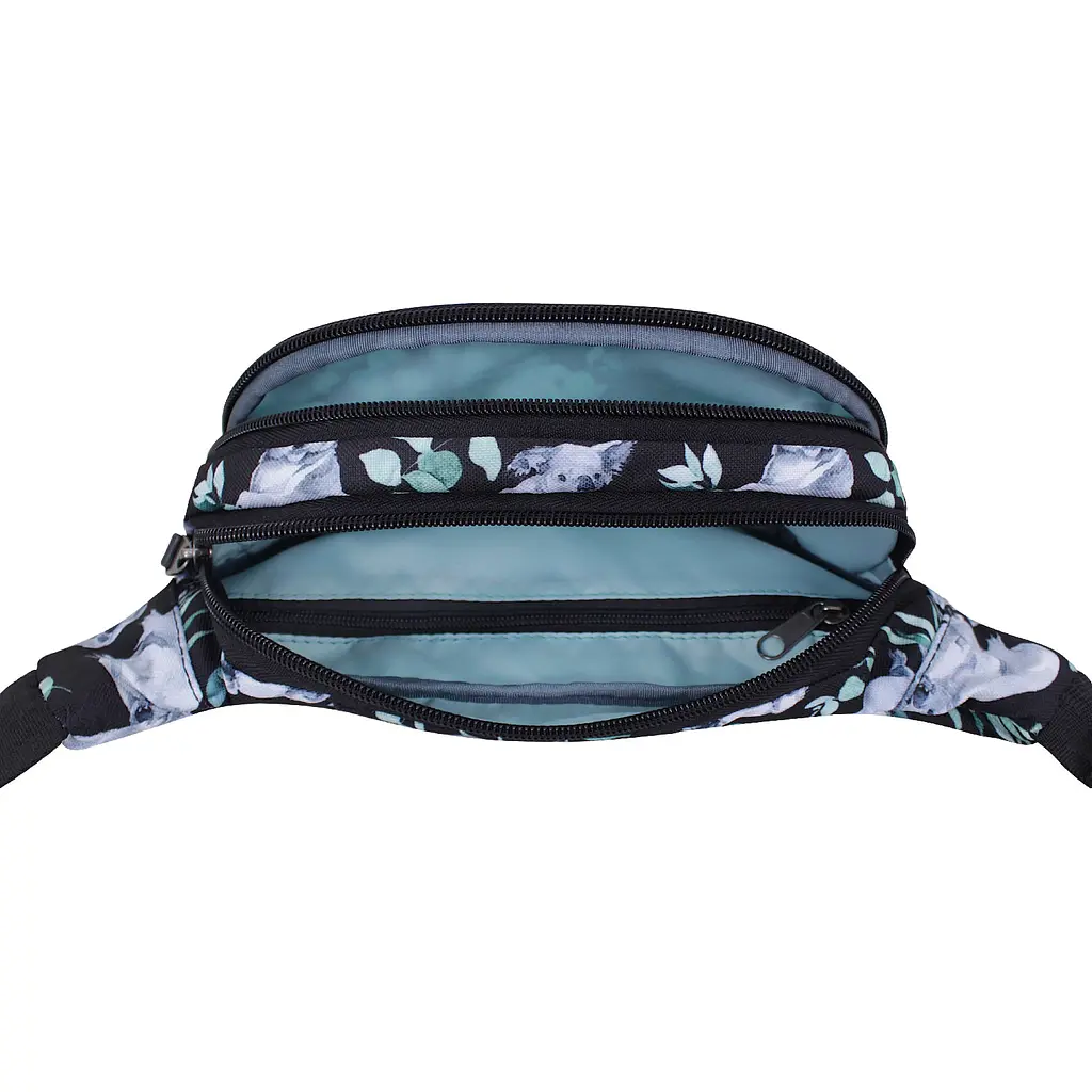 Сумка-бананка Bagland Bella 2 л сублимация 992 черная с принтом (00202664) - фото 4