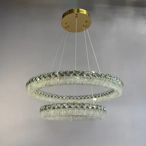 Люстра кільця Linisoln 7919-60*40 метал, кришталь, акрил LED 100 Вт 15-17 кв.м 120-50 см 60*40 см - фото 3