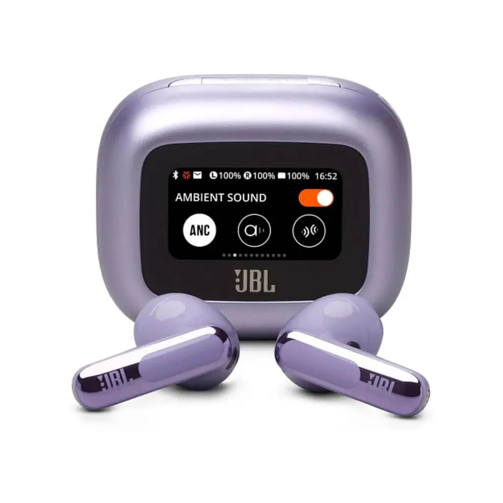 Навушники бездротові JBL Live Flex 3 (JBLLIVEFLEX3PUR) кейс з дисплеєм фіолетові - фото 2