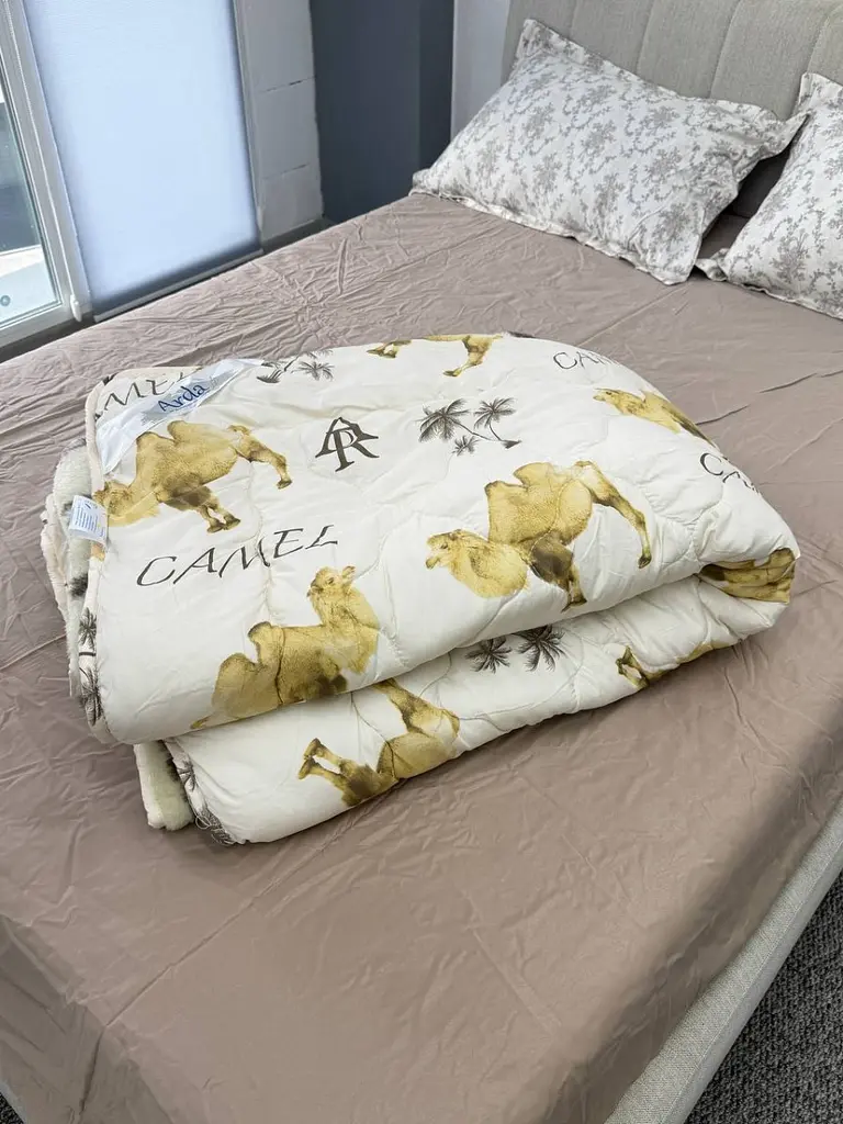 Ковдра двоспальна зимова стьобана з холофайбера Arda Camell wool 41074 175х215 см - фото 5