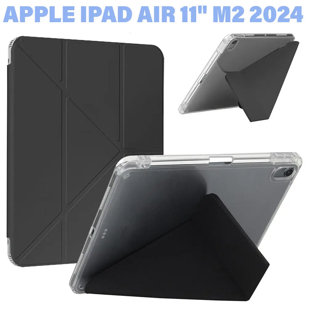 Чохол-книжка BeCover Ultra Slim Прозорий з кріпленням Apple Pencil для Apple iPad Air 11 M2 2024 Чорний (711389) - фото 6