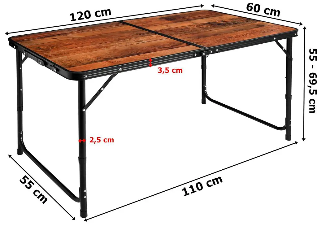 Стол туристический раскладной со стульями Hanert WoodLine 120×60 см - фото 2