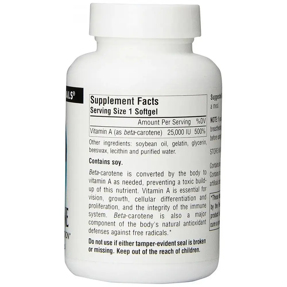 Вітаміни та мінерали Source Naturals Beta Carotene 25000 IU 100 капсул - фото 2