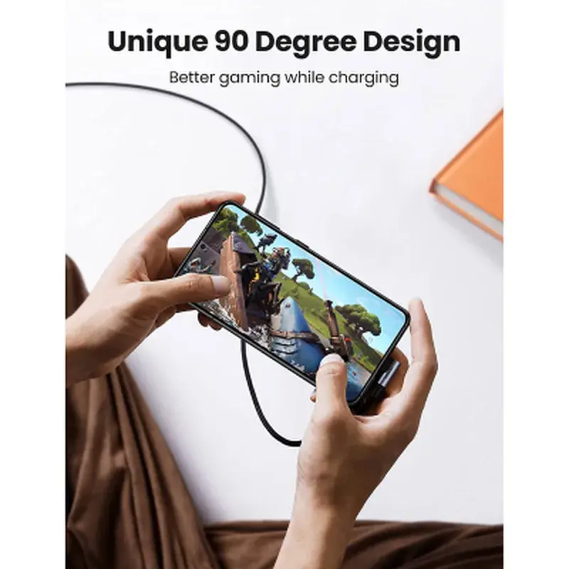 Дата кабель USB-C 2.0 to USB-C 1.0m 90° corner US334 black Ugreen (70643) - фото 6