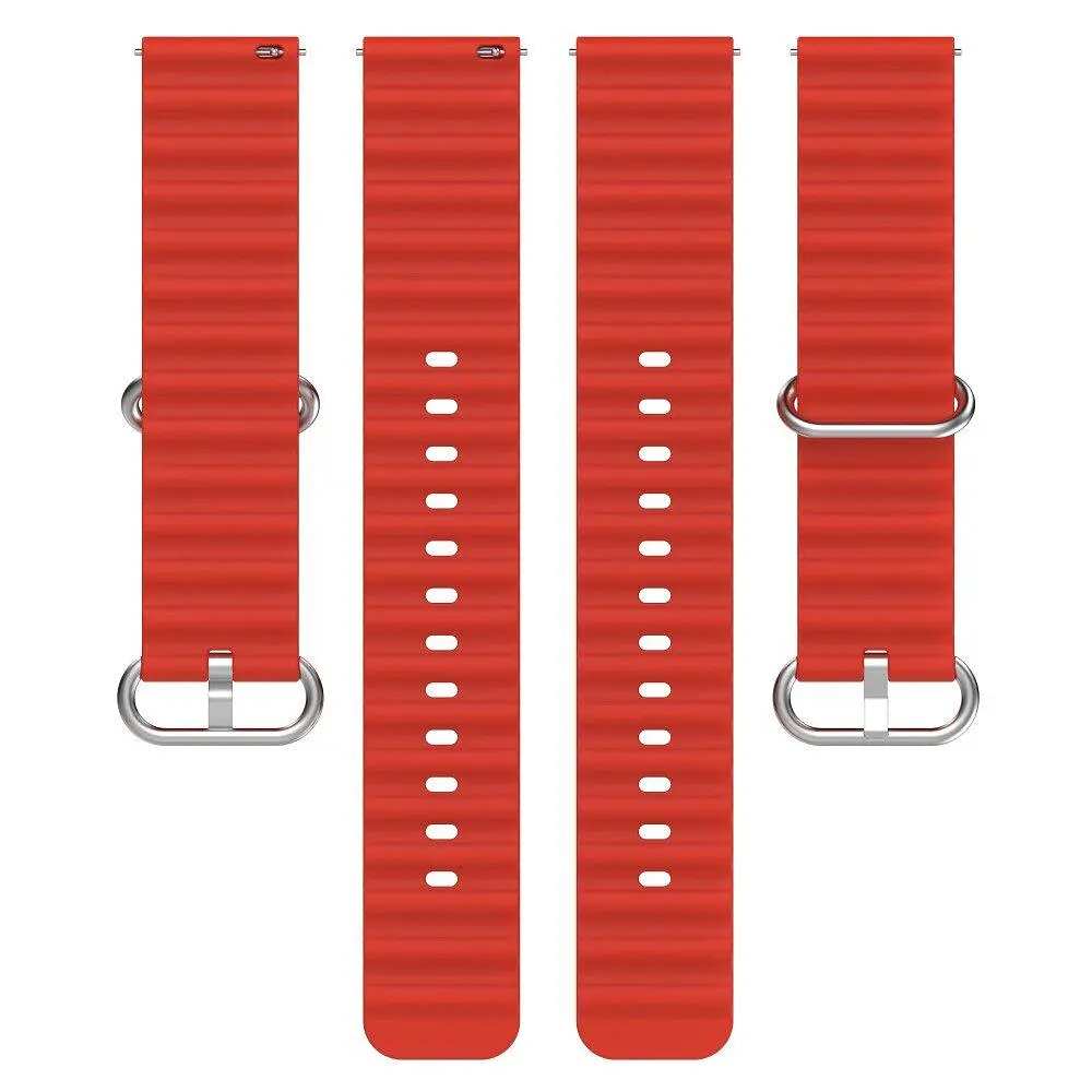 Ремінець для Blackview R3R3 ProR3 MaxR5X5 - червоний ширина кріплення 20мм силікон Watchbands Hump (W37-5WB12672654) - фото 4