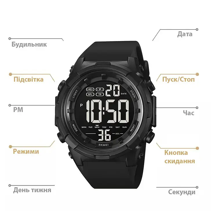 Мужские наручные часы Skmei 1845 (Черный) - фото 8