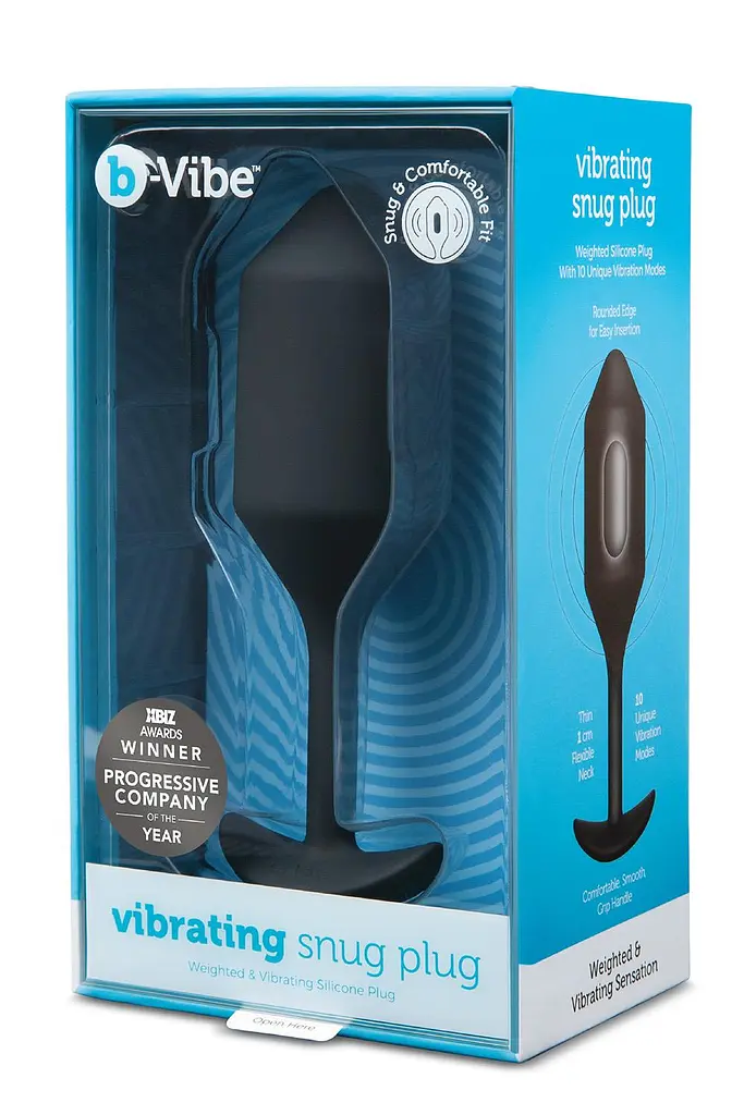 Анальная пробка с вибрацией B-Vibe Vibrating Snug Plug 4, 15 см (черный) - фото 2