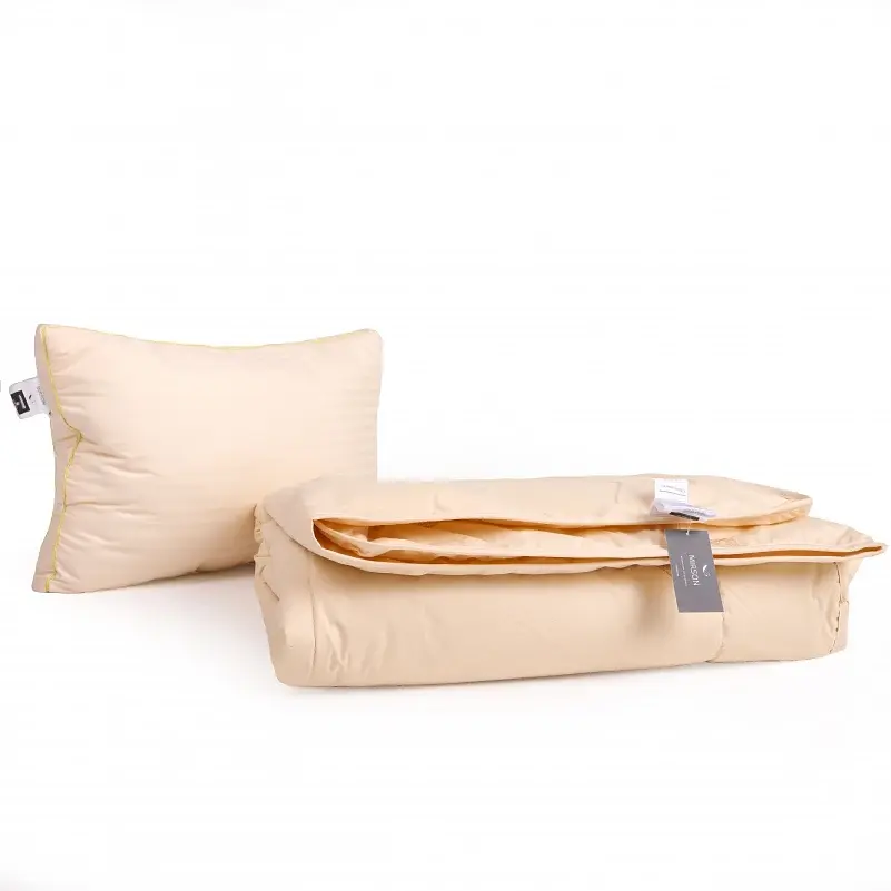 Набор MirSon шерсть №9564 Gold camel Wool лето одеяло 140х205 см + подушка белый (2200010806465) - фото 2