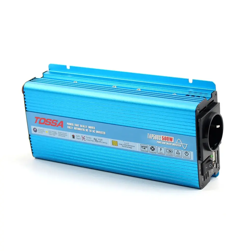 Перетворювач напруги (інвертор) Tossa 12V -220V / 500W Чистий Синус 1USB 1Розетка TAP500S - фото 2
