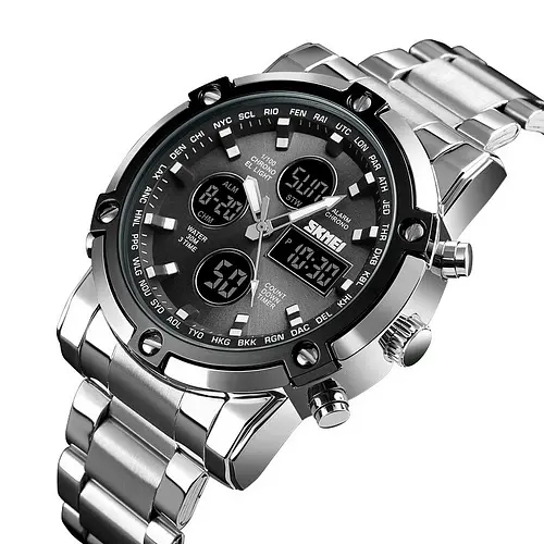Наручний годинник чоловічий 1389SIBK Silver-Black-Black Skmei acs0030776 - фото 2
