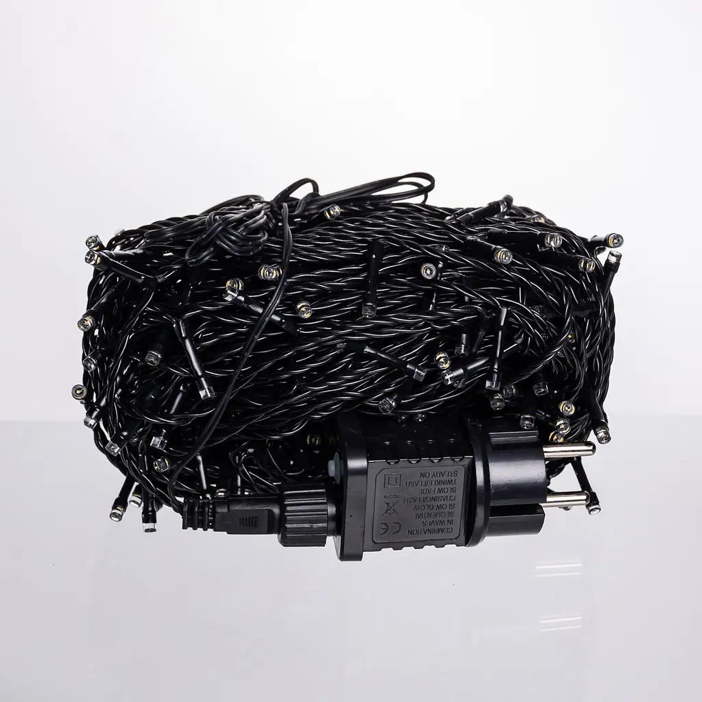 Гірлянда Нитка вулична GarlandoPro 30 м 300 LED чорний дріт Жовтий CF300L30MBY - фото 3