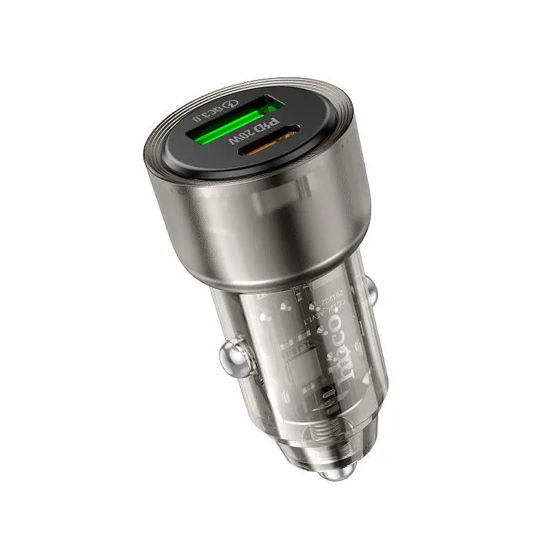 Адаптер автомобільний Hoco Spacious Car charger Z52 |1USB/1Type-C, 38W/3A, PD/QC| - фото 2