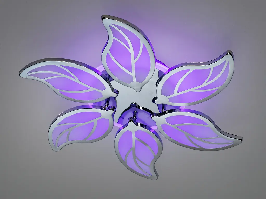 Светодиодная люстра смарт светильник с пультом LED, хром, 105W димер - фото 3