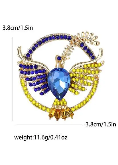 Брошь Птица брошь-булавка символ Украины желто-голубая - фото 3