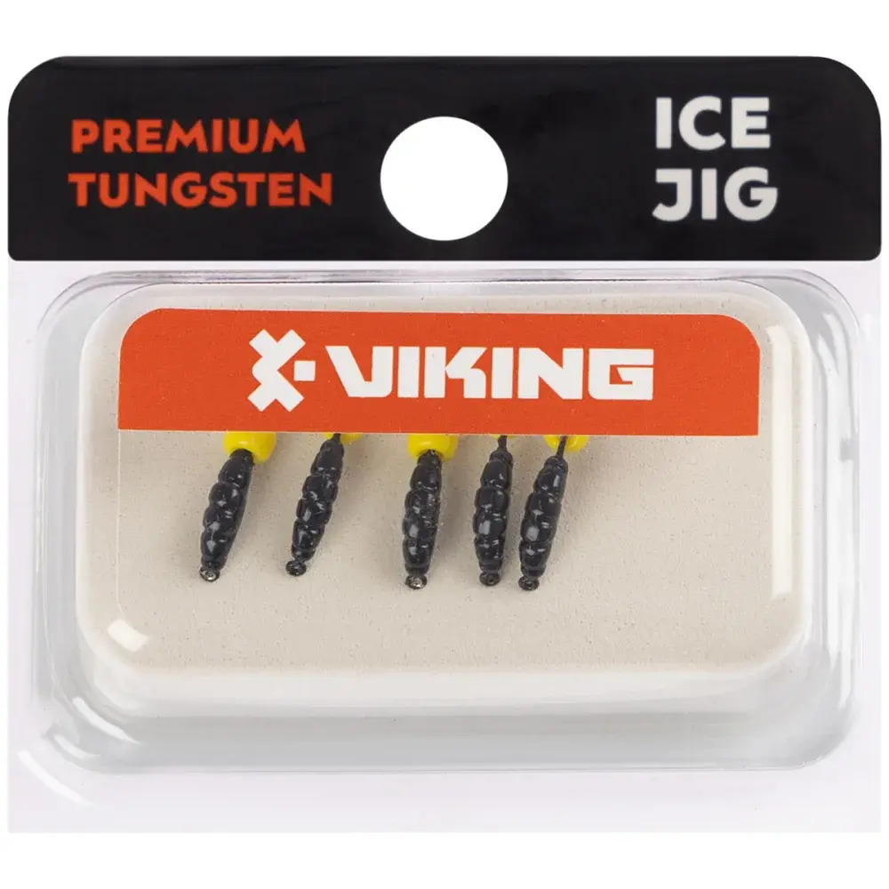 Мормышка вольфрамовая Viking Fishing Shrimp+bead 0.37g 7mm Black+Y (5шт) - фото 2