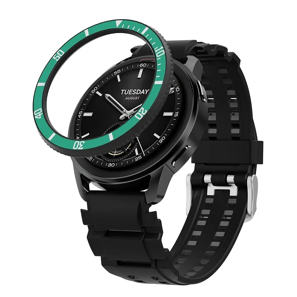 Безель Green та силіконовий ремінець Sikai для смартгодинника Xiaomi Watch S3/S4 - фото 2