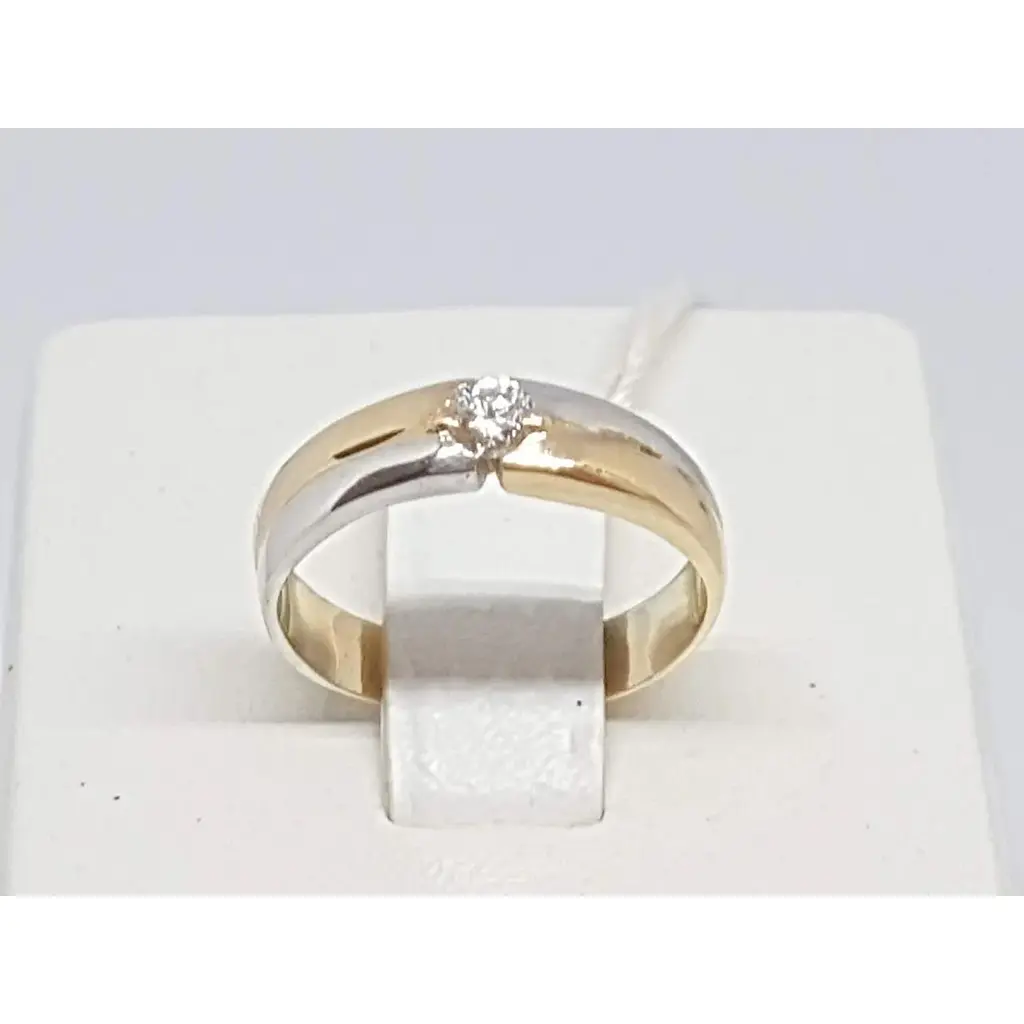 Золоте кільце ЮЗ "Багет" з діамантом. Артикул б10729 15,5 - фото 3