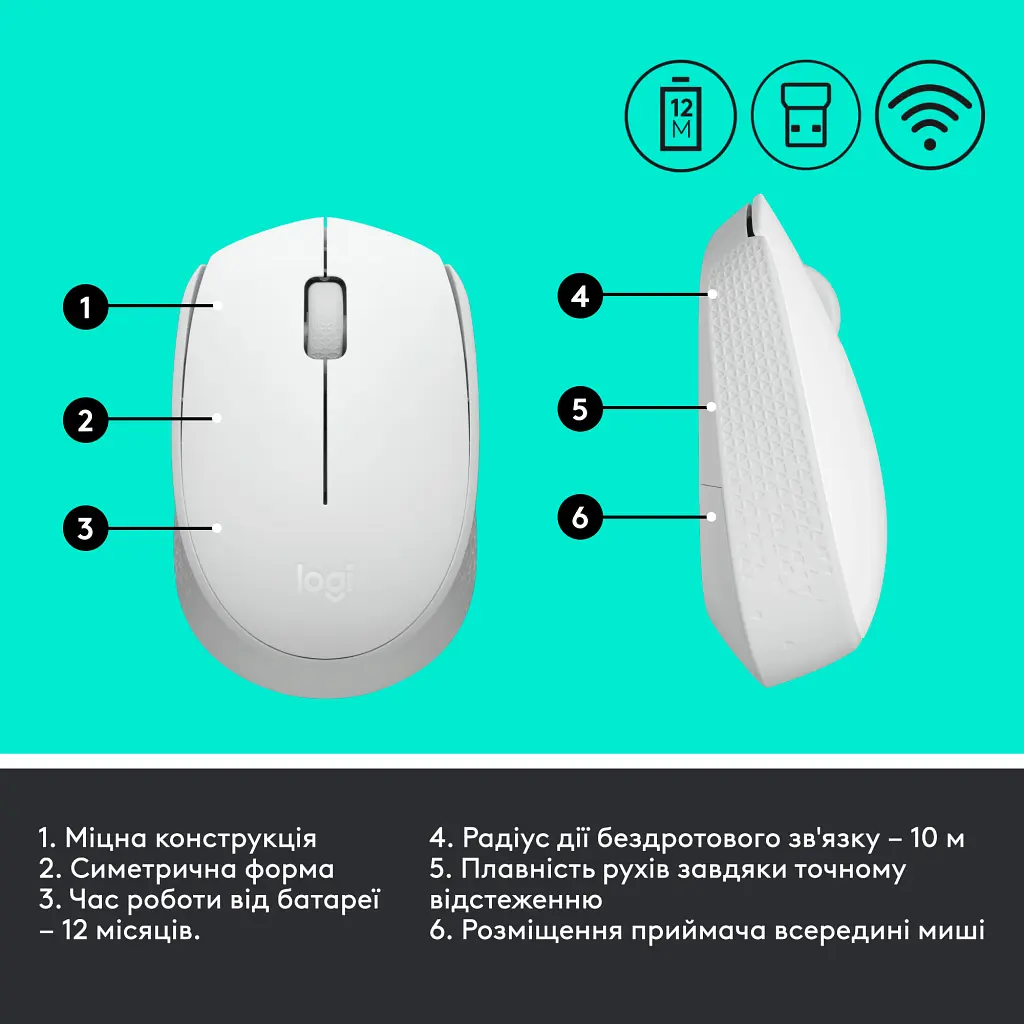 Мишка Logitech M171 White (910-006867) - фото 7
