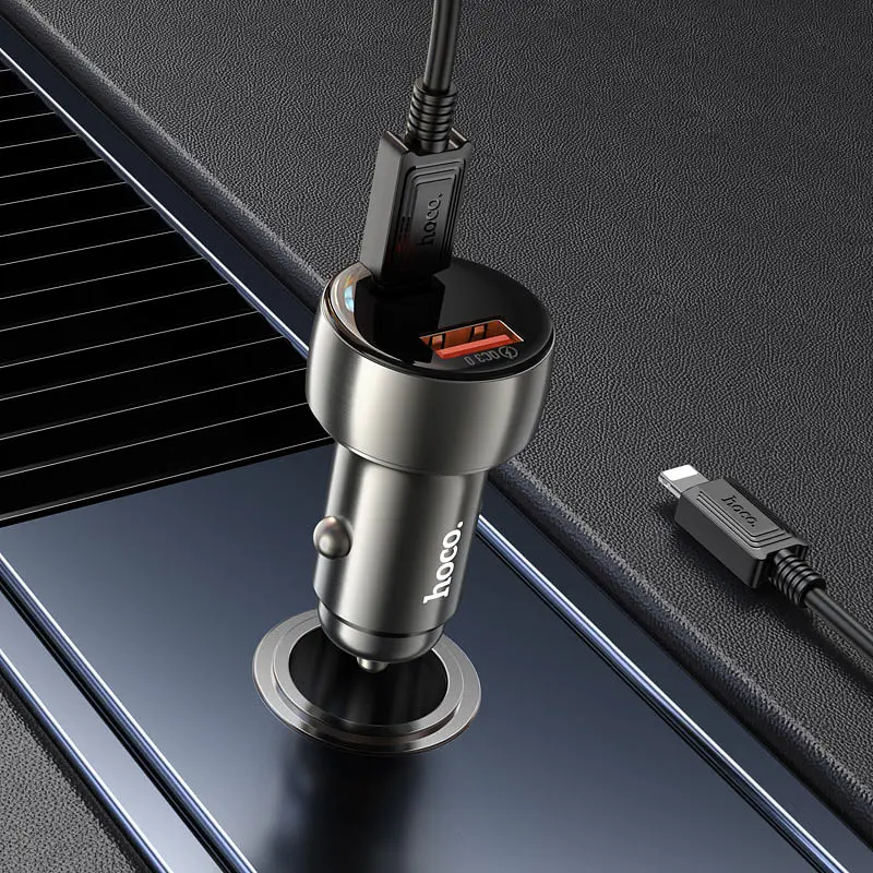 Автомобільний зарядний пристрій Hoco Z50 PD 30W QC3.0 (1 Type-C 1USB 3A 48W) - фото 4