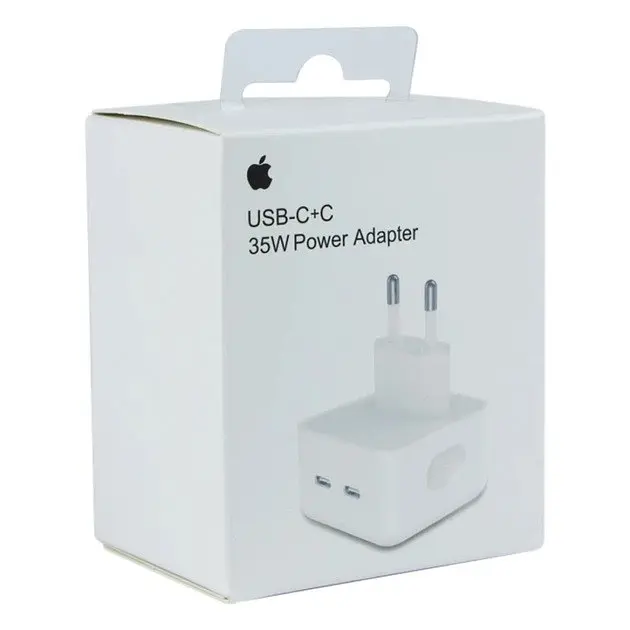 Зарядний пристрій - блочок FoxConn Square Dual Type‑C PD25W+PD25W Total 50W 1:1 for Apple - фото 3