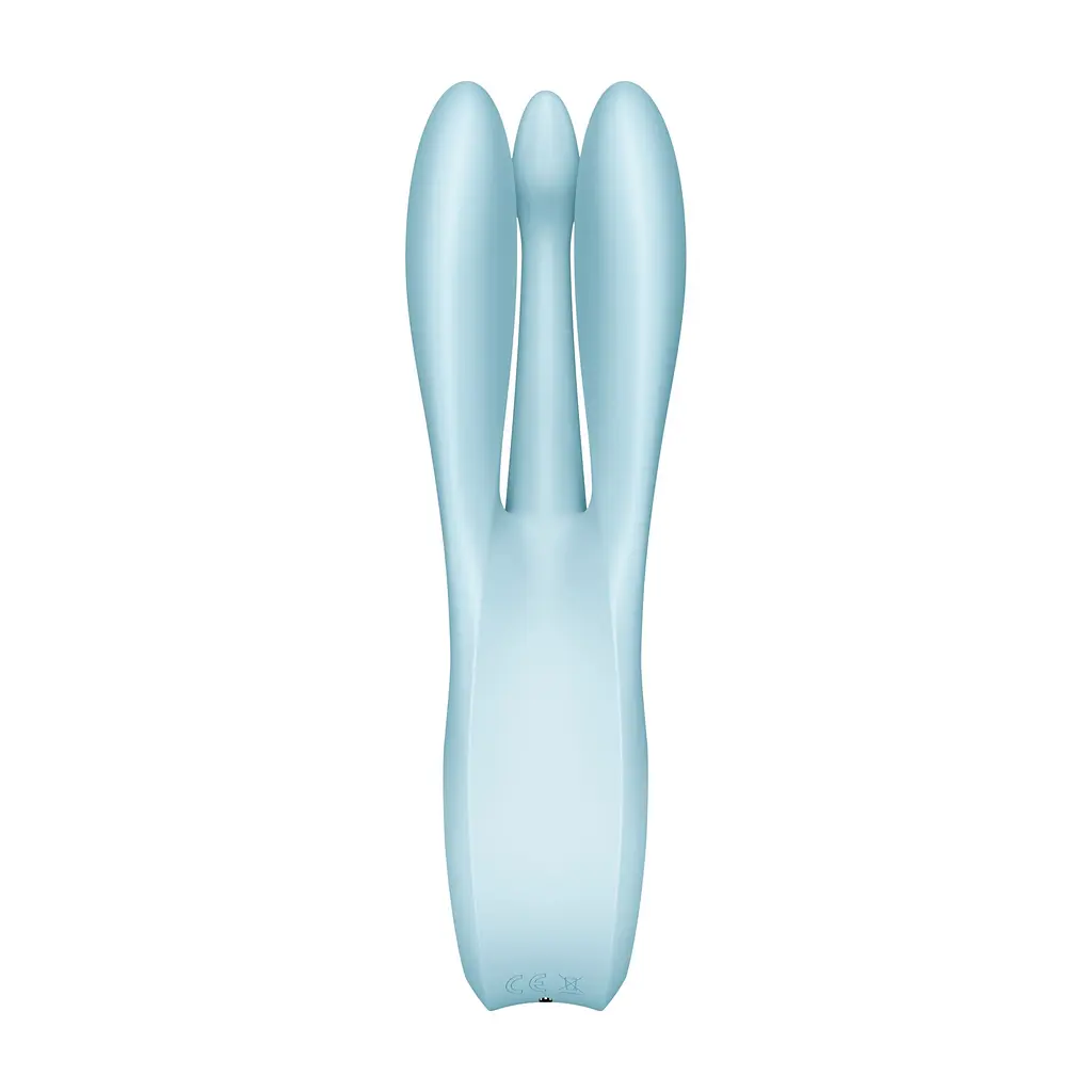 Кліторальний вібратор Satisfyer Threesome 1 Light Blue з трьома гнучкими пальчиками - фото 4