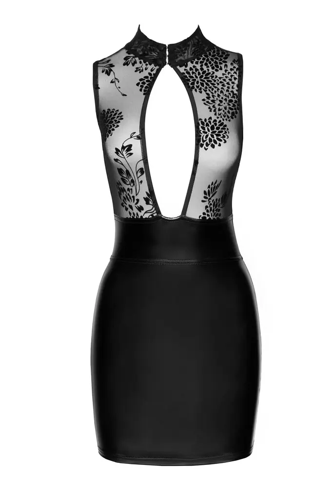 Сукня Noir Handmade F241 Short dress with powerwetlook skirt and tulle top, M - фото 5