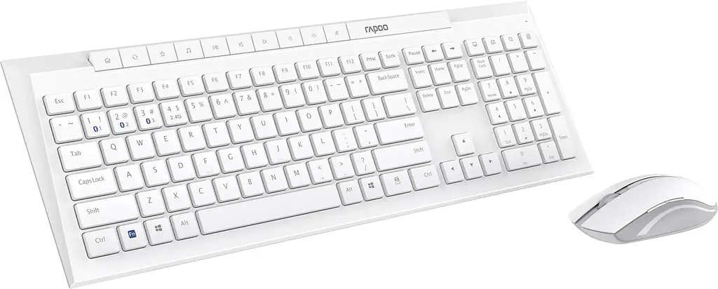 Комплект RAPOO 8210M Multi-mode Wireless Keyboard & Mouse Desktop Set white (13588) - фото 2