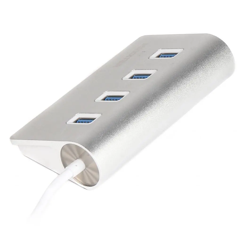 Концентратор Maxxter USB 3.0 Type-A 4 ports silver (HU3A-4P-01) - фото 2