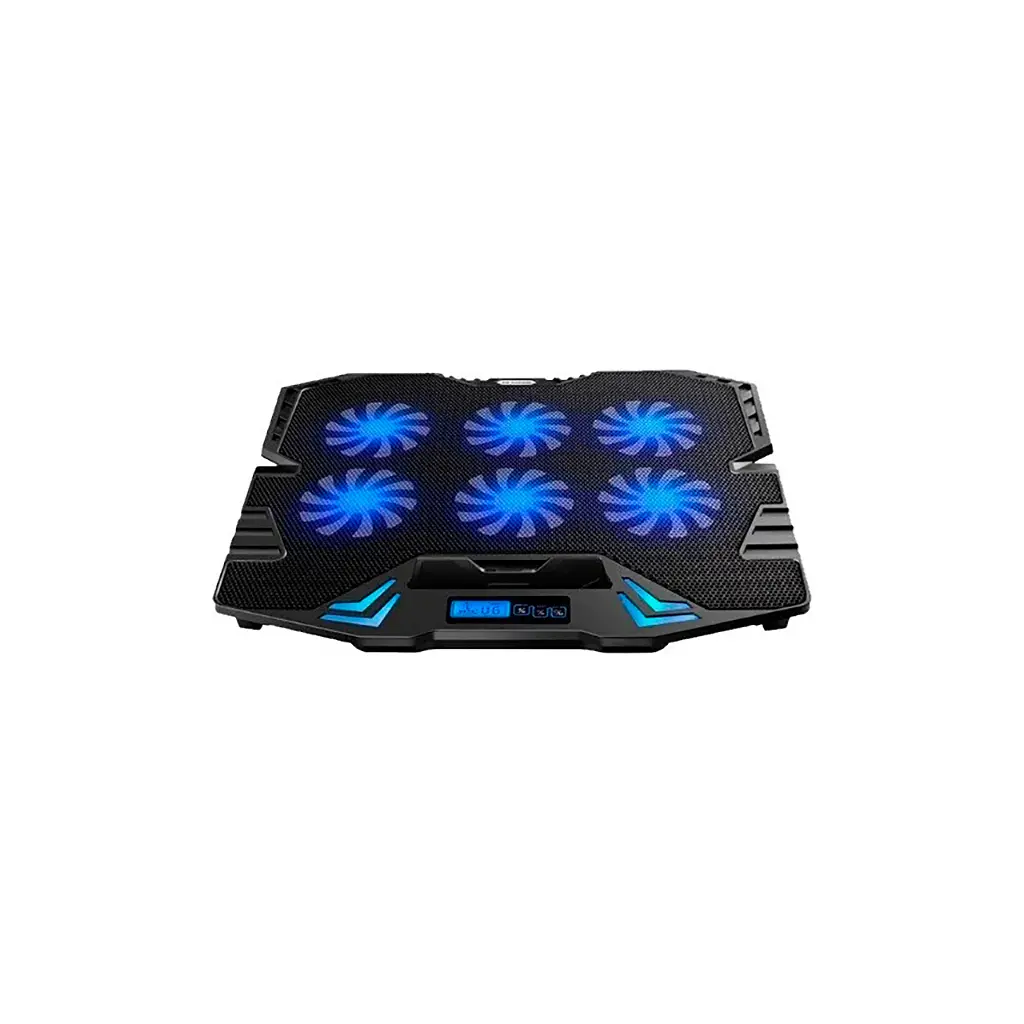 Підставка до ноутбука IceCoorel 10-17", 6*70mm 1800 RPM, 2*USB, + LCD, 365*297*30mm, Black (K8) - фото 2