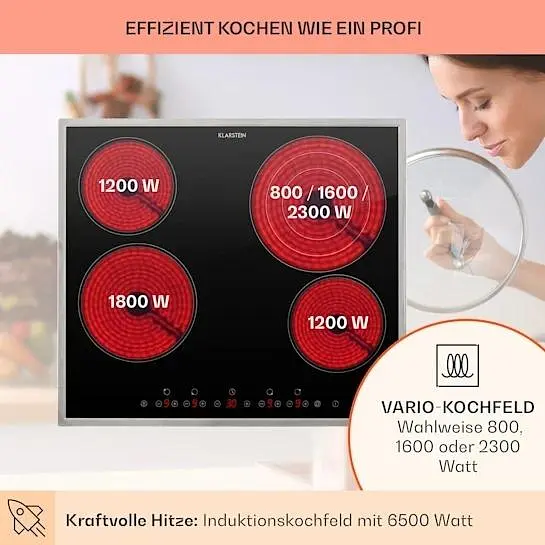 Встраиваемая варочная панель Klarstein Virtuosa 4 зоны (10035551) - фото 3