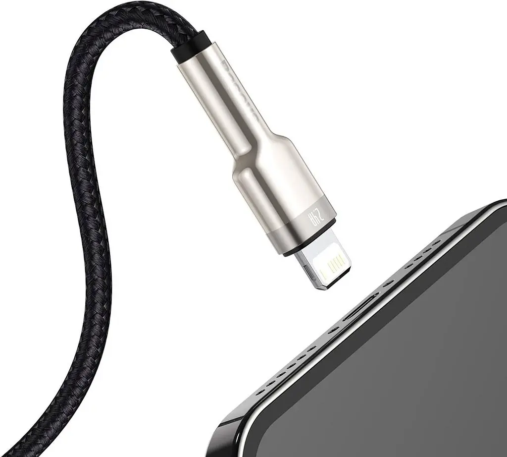Кабель Baseus Cafule Metal USB to Lightning 1m Black (CALJK-A01) [82093] - фото 5