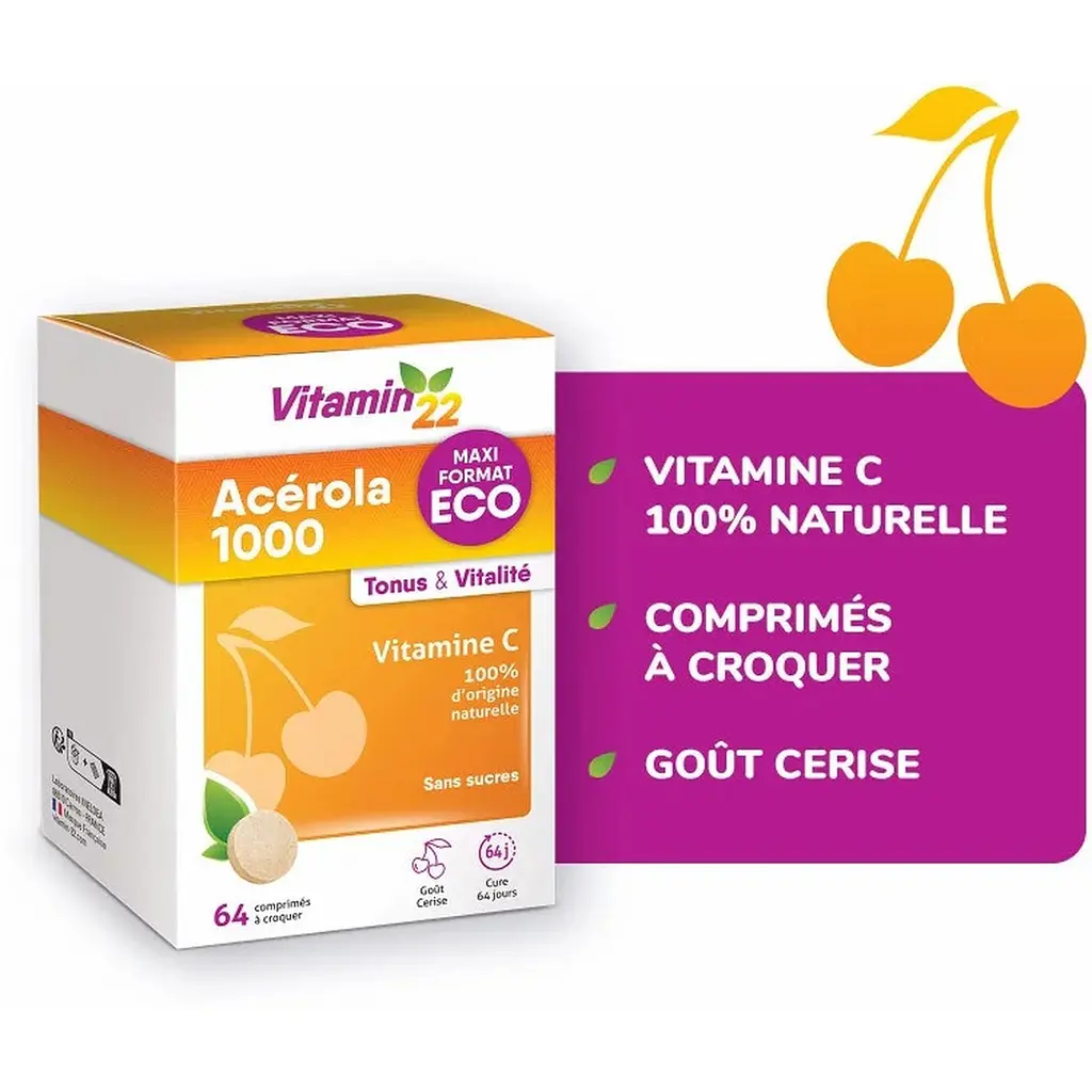 Ацерола Vitamin'22 1000 мг 64 жувальних таблетки - фото 2