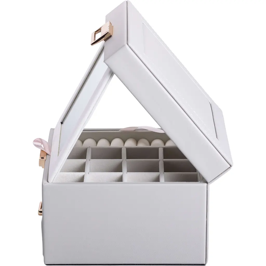 Органайзер для прикрас Yiwu з накидним замком 16x16x12 см сірий HP-5-2G - фото 6