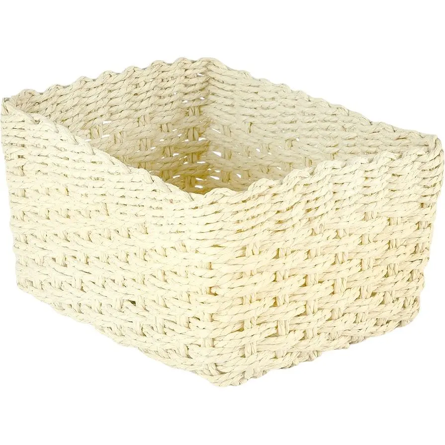 Кошик плетений МВМ My Home (MVM) TH-34 M 25х19х13 см білий (TH-34 M WHITE)
