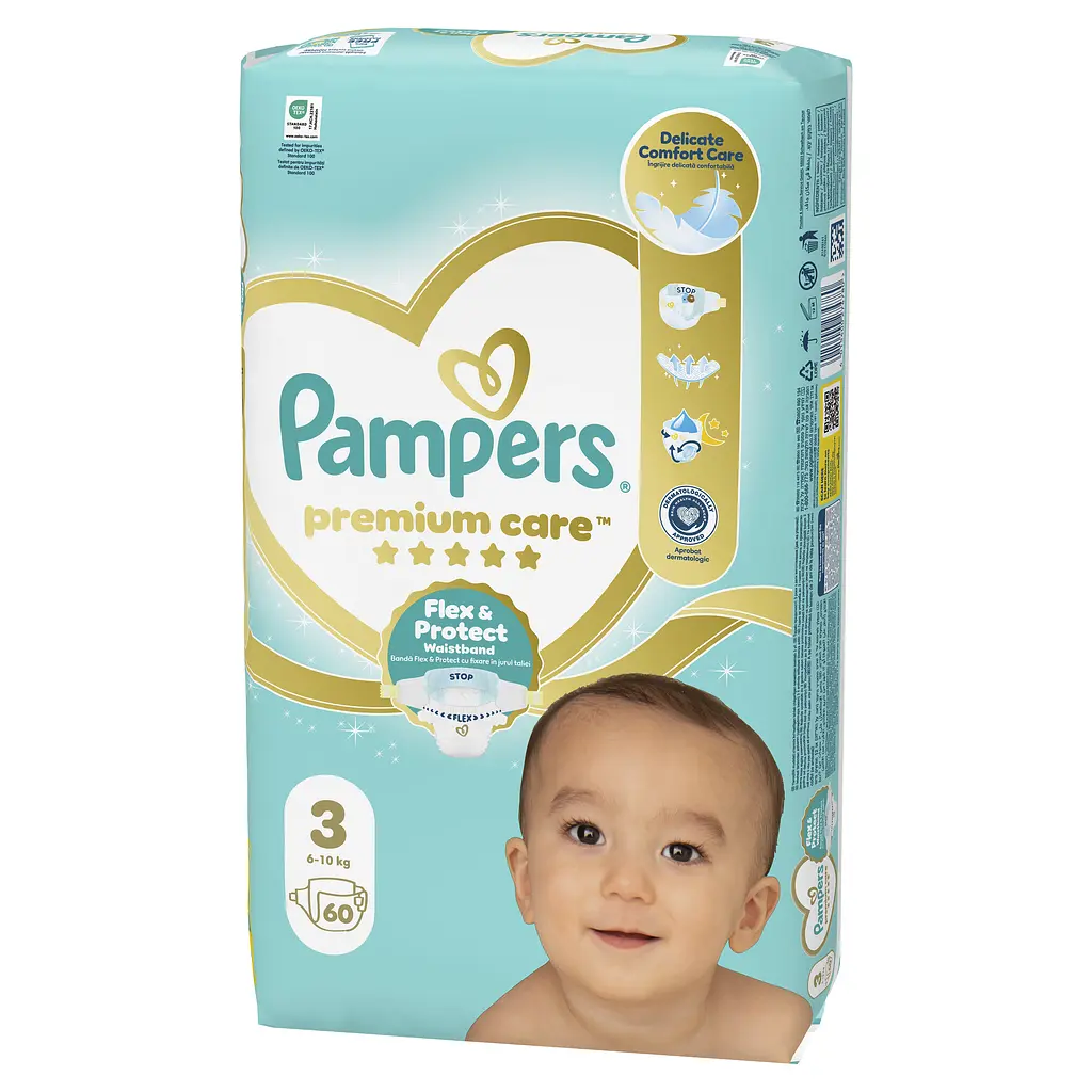 Підгузки Pampers Premium Care Розмір 3 (6-10 кг) 60 шт. - фото 2