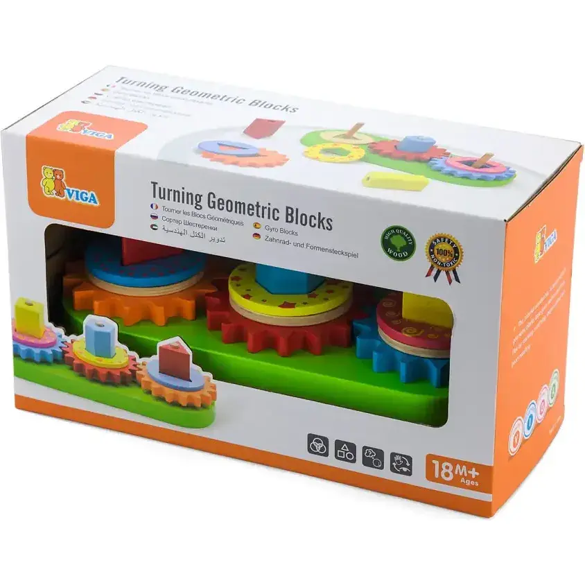 Пирамидка Viga Toys Шестерни деревянная (59611) - фото 4