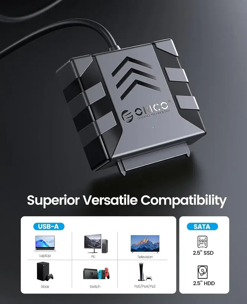 Адаптер ORICO SATA - USB 3.0 для SSD/HDD 2.5" кабель перехідник для жорсткого диска (SKU-071) - фото 4