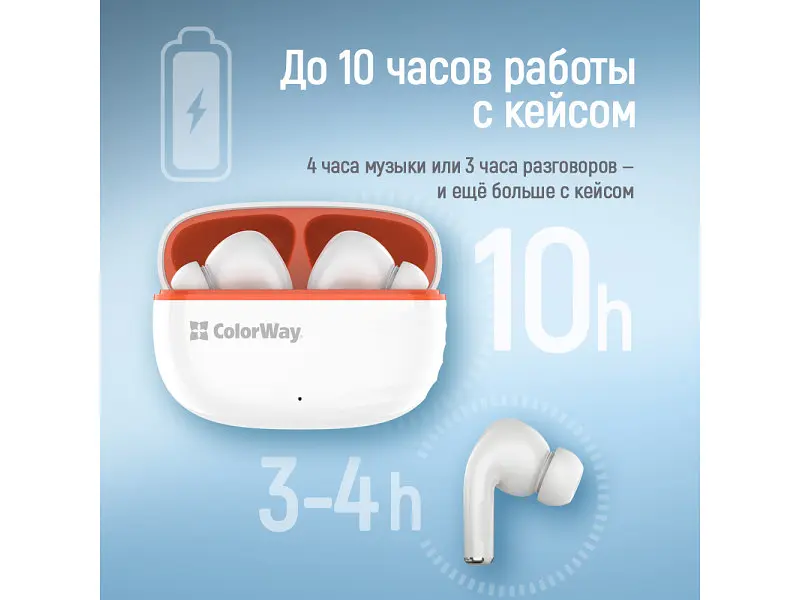 Навушники TWS ColorWay Slim TWS-5 White (CW-TWS5WT) - фото 6