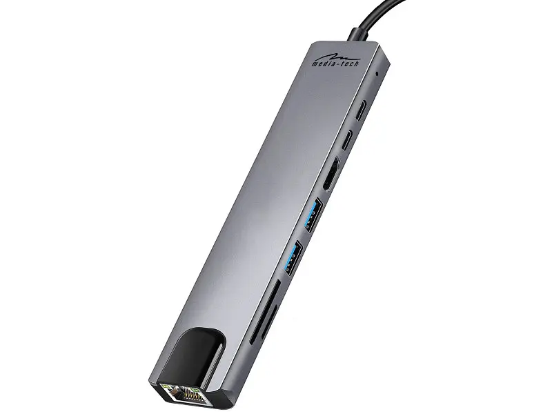Док-станція Media-Tech 100W 8 in 1 Gray (MT5046) - фото 2