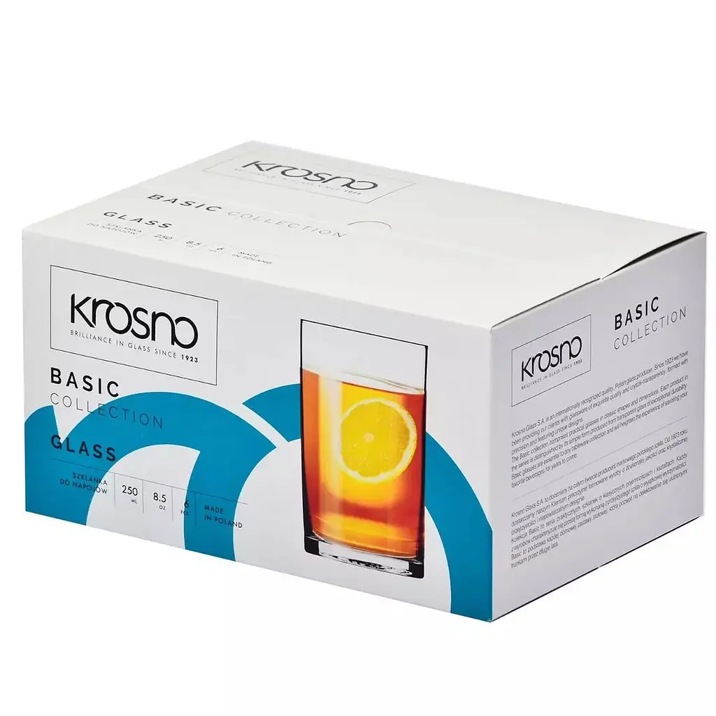 Набор высоких стаканов Krosno Basic, стекло, 250 мл, 6 шт. (788036) - фото 3