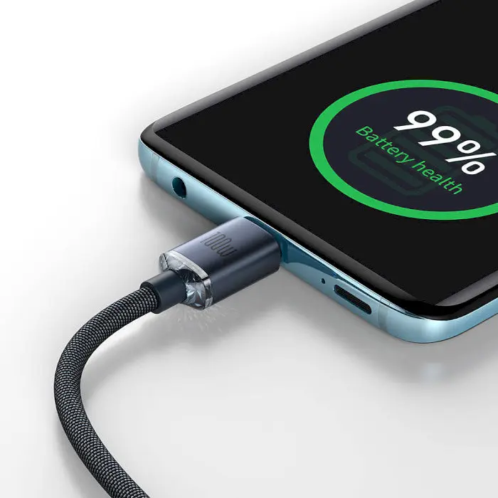 Кабель Baseus Crystal Shine Series Fast Charging Data Cable Type-C to Type-C 100 W 2 m Black (CAJY000701) - фото 7