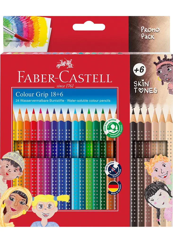 Набір олівців 24 кол. FABER CASTEL Grip акварельні тілесні (112819)