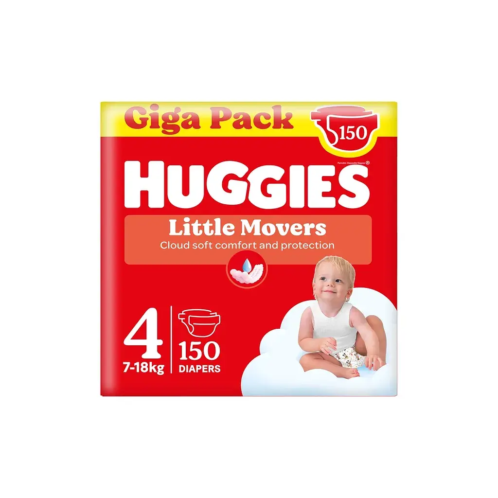 Підгузки Huggies Little Movers 4 (7-18 кг) M-pack, 150 шт (5029053583402)