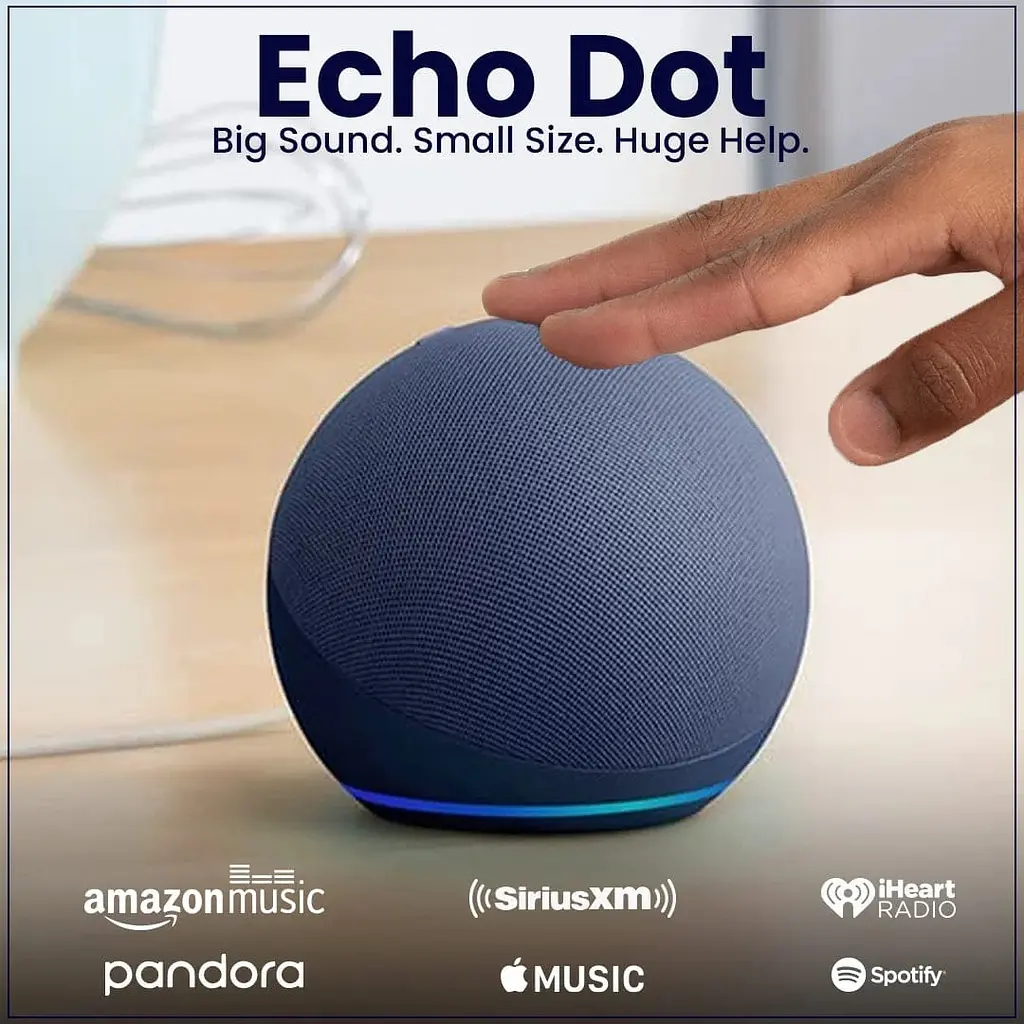 Колонка портативна розумна Amazon Echo Dot 5th Generation Deep Sea Blue (синя) - фото 6