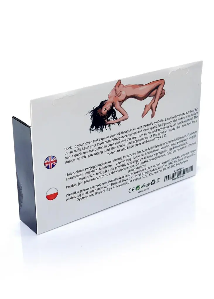 Наручники Fetish B - Series Furry Cuffs (чорний) - фото 6