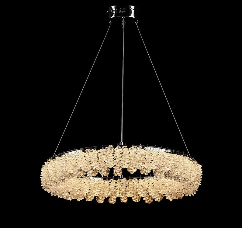 Сучасна підвісна кришталева люстра L33038/600/1 LED (CH) хром, 120 Вт, діаметр 60 см, від 14 до 22 м2 - фото 5