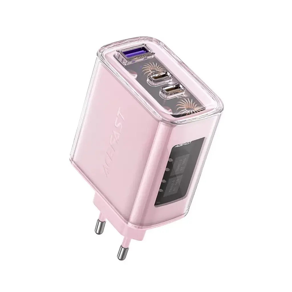 Зарядний пристрій Acefast 3xUSB 65W (2xUSB-C+USB-A) Gan A45 Fast Charger Cherry blossom (6974316282082) - фото 3