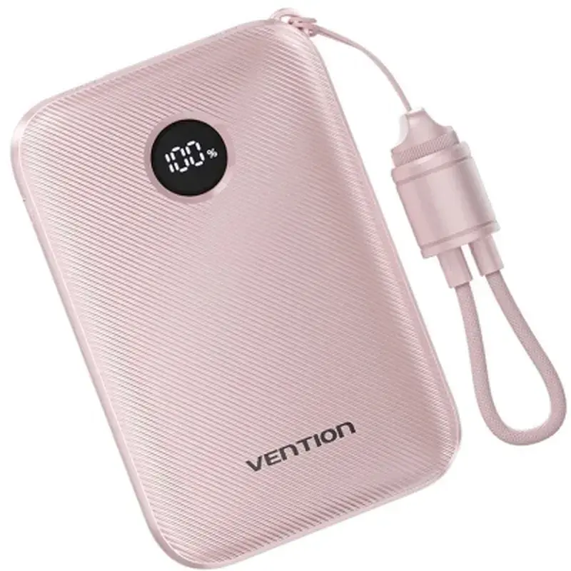 Батарея універсальна Vention 10000mAh, 22.5W, PD, QC, Pink (FKAP0-C) - фото 3