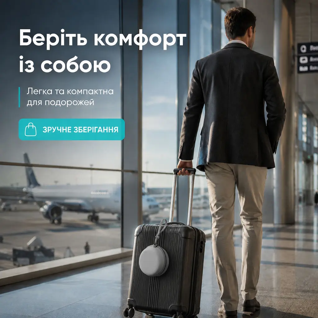 Подушка дорожня ортопедична з кейсом Idea Travel Premium ефектом пам'яті 27х26х17 см (8-36364) - фото 8