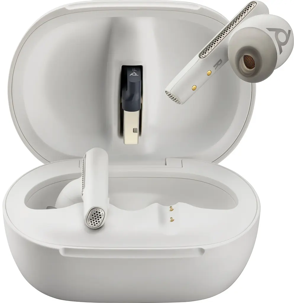 Наушники TWS Poly Voyager Free 60+ Earbuds + BT700A + TSCHC White - фото 4
